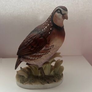 Vintage Lefton Hand Painted Bisque Porcelain Bob White Quail Bird Figure Japan